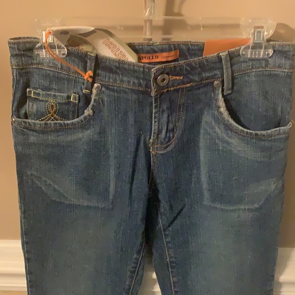 APOLLO JEANS Flare Stretch distressed 3/4 - Picture 3 of 10